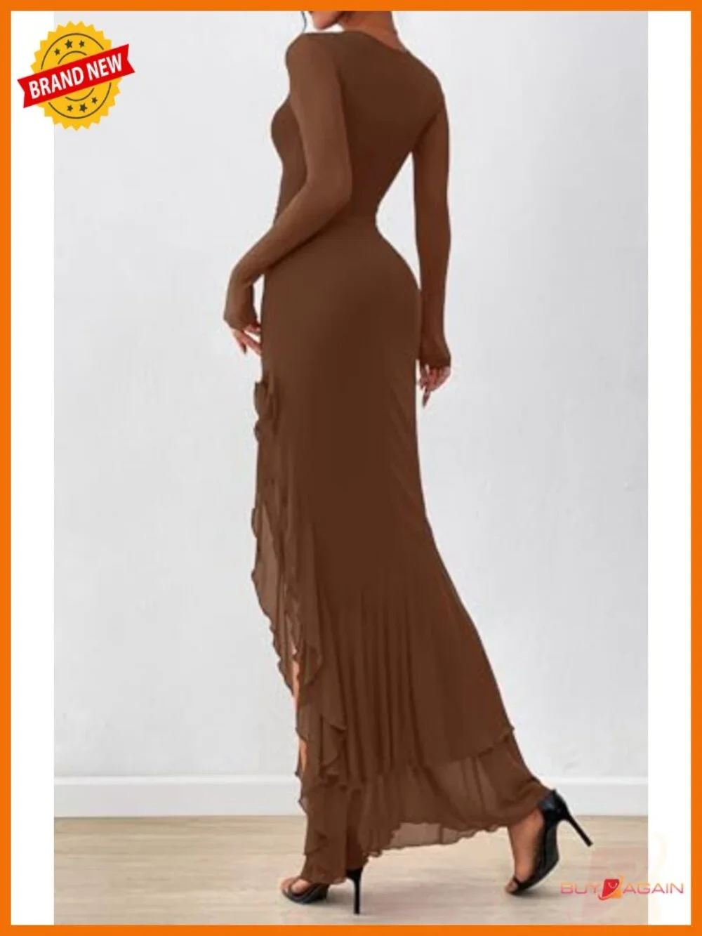 Women's Maxi Dress Long Sleeve Wedding Guest Cocktail Mermaid Formal